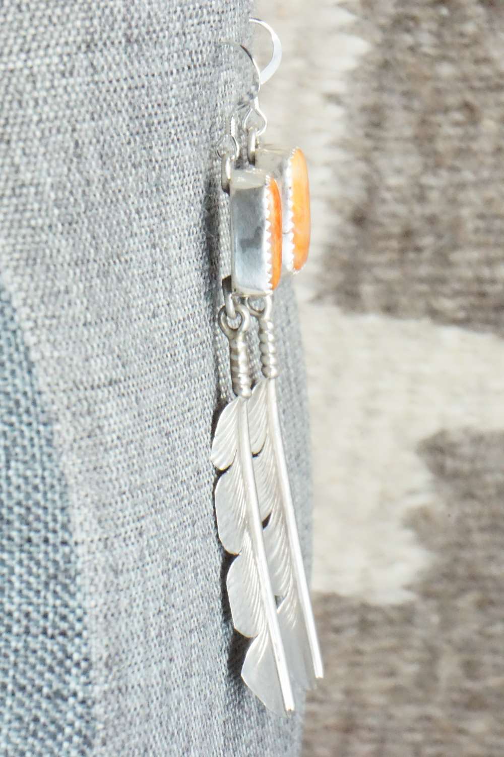 Spiny Oyster & Sterling Silver Earrings - Aaron Davis