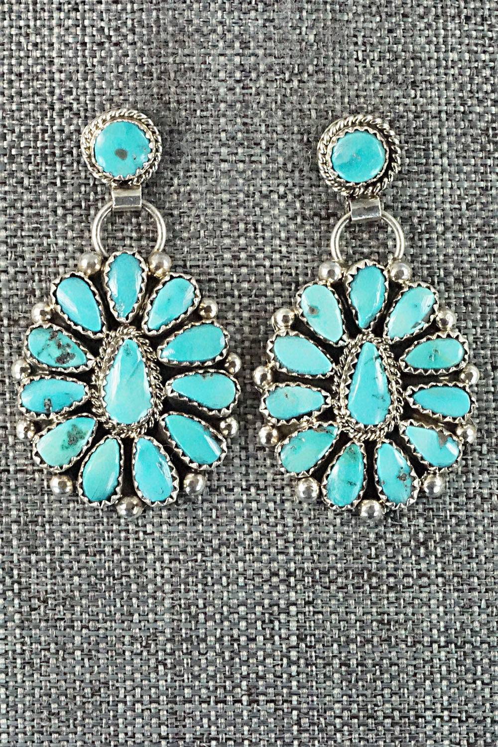 Turquoise & Sterling Silver Earrings - Eunise Wilson