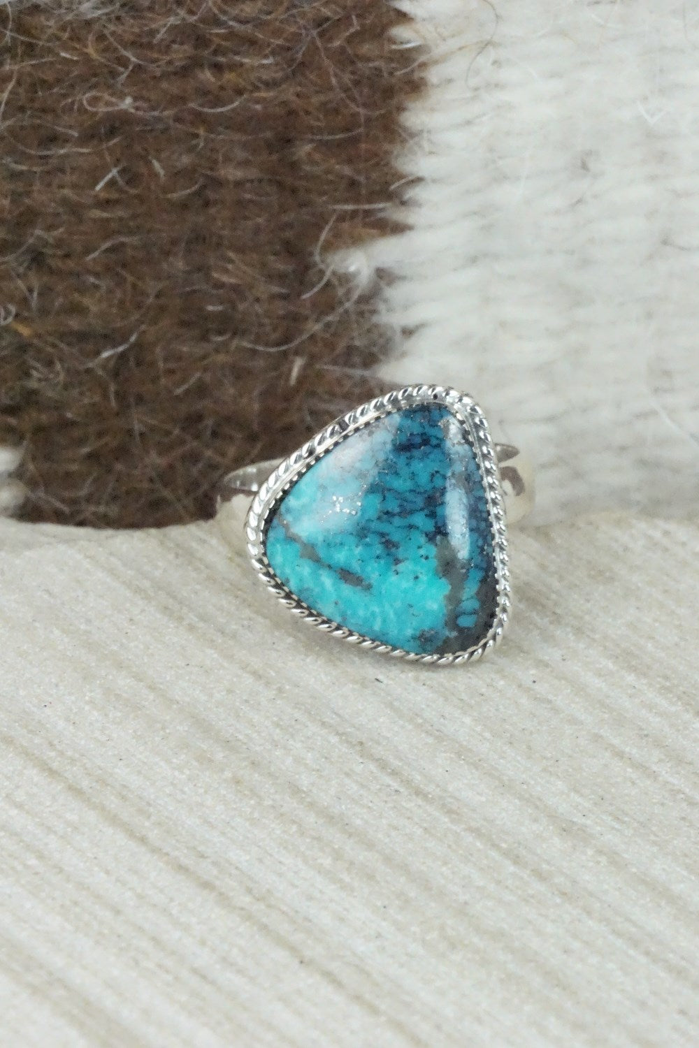 Turquoise & Sterling Silver Ring - Mark Barney - Size 8.75