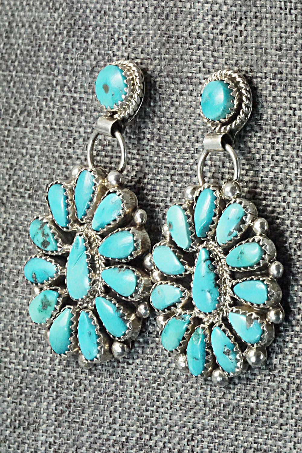 Turquoise & Sterling Silver Earrings - Eunise Wilson