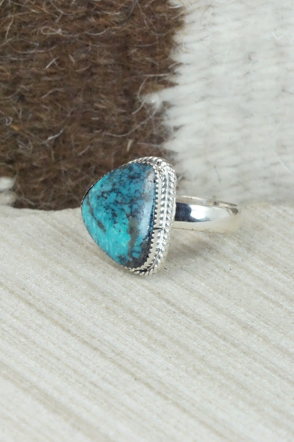 Turquoise & Sterling Silver Ring - Mark Barney - Size 8.75