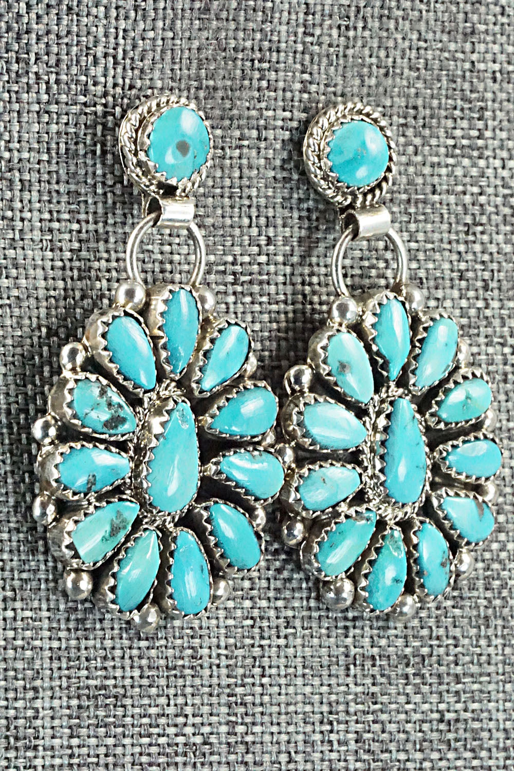 Turquoise & Sterling Silver Earrings - Eunise Wilson