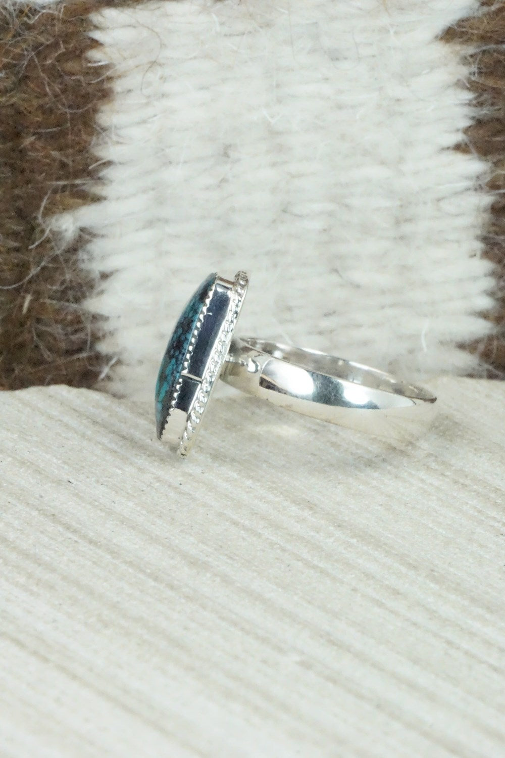Turquoise & Sterling Silver Ring - Mark Barney - Size 8.75