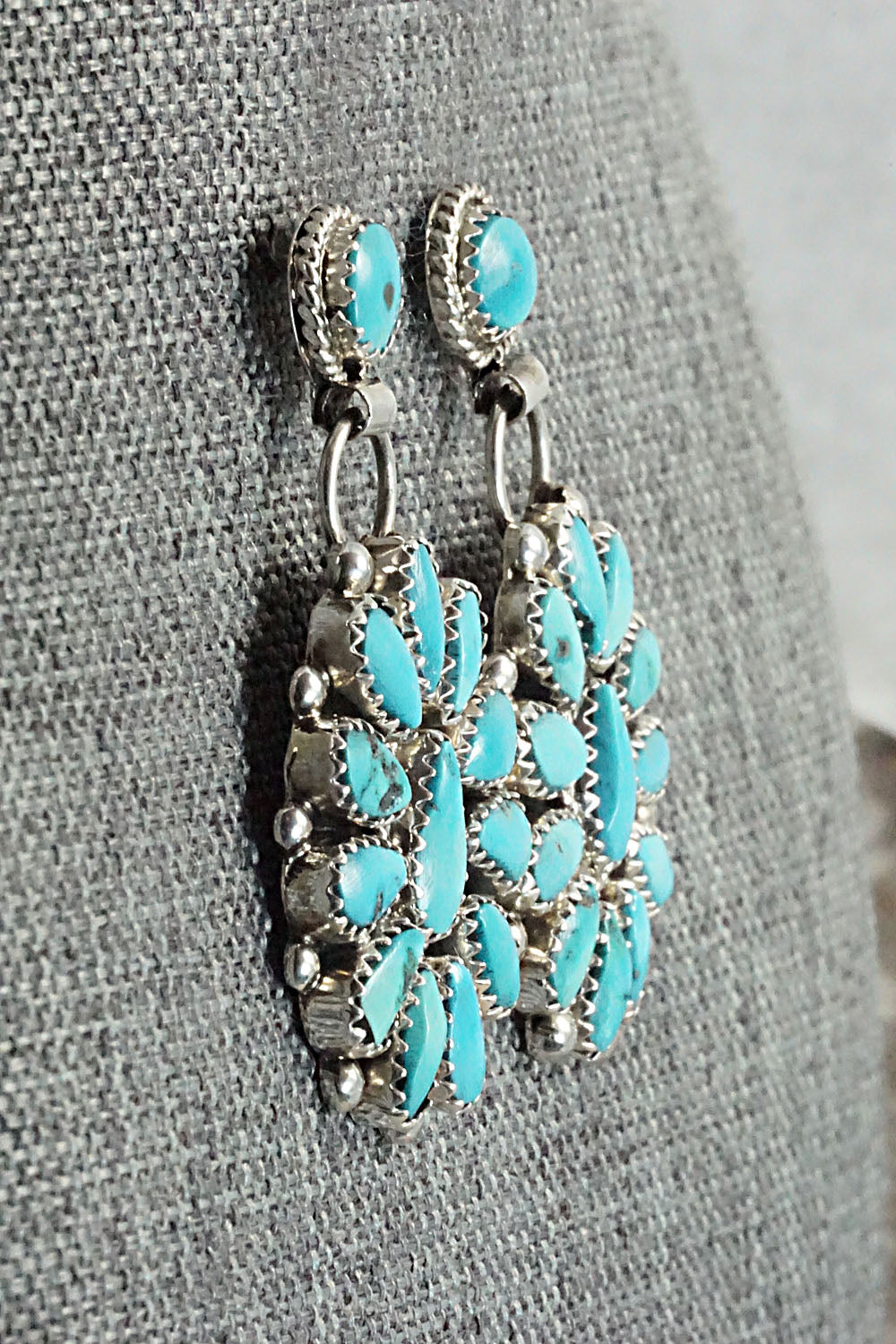 Turquoise & Sterling Silver Earrings - Eunise Wilson
