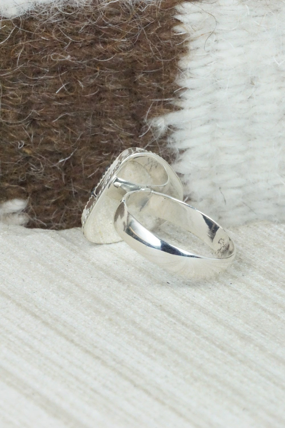 Turquoise & Sterling Silver Ring - Mark Barney - Size 8.75
