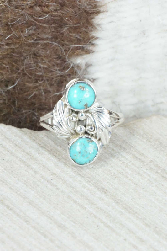 Turquoise & Sterling Silver Ring - Alice Saunders - Size 7