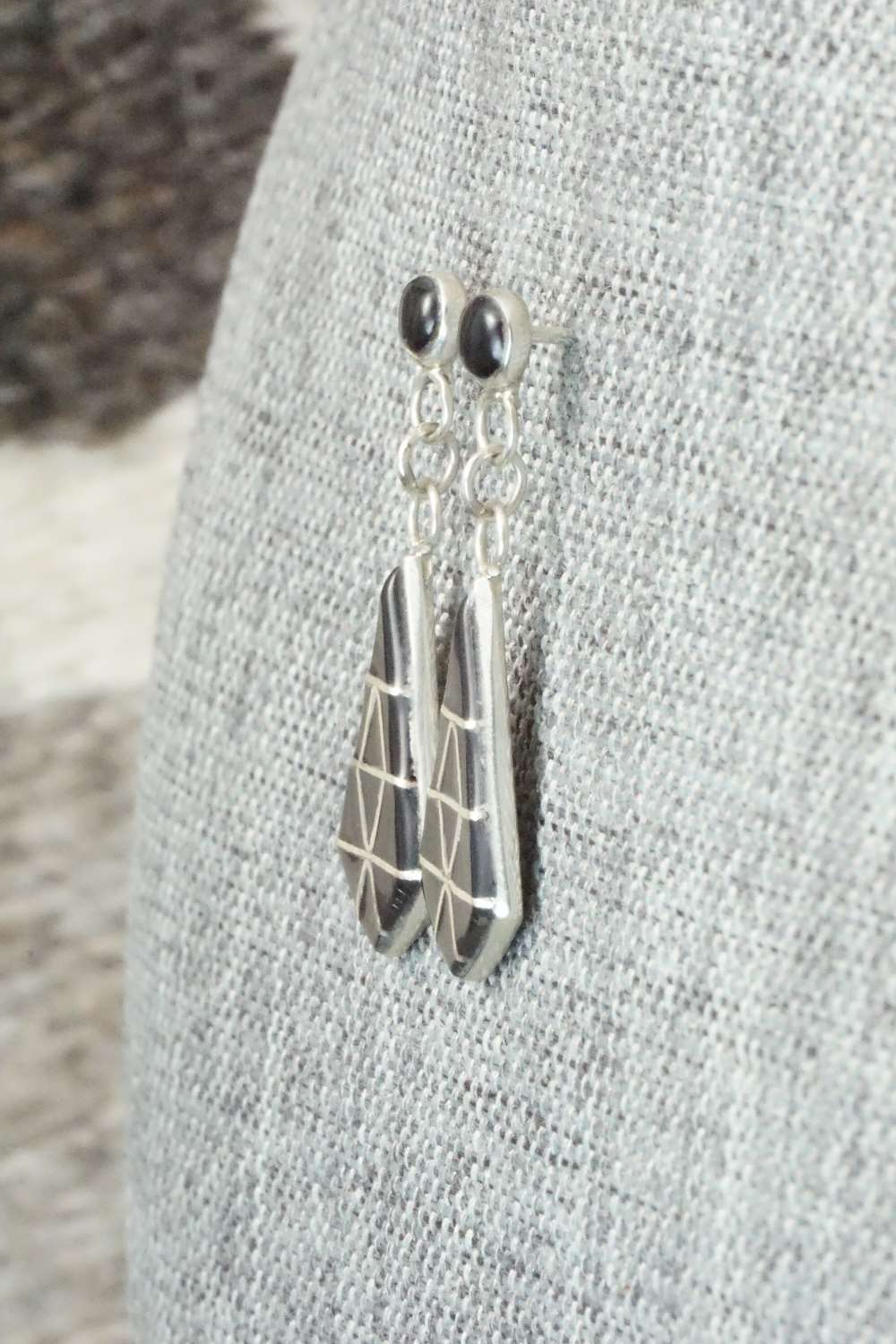 Onyx & Sterling Silver Earrings - Carol Banteah