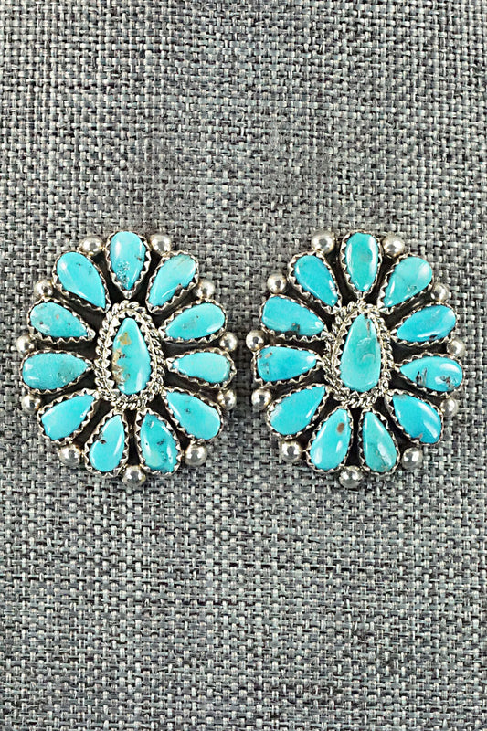 Turquoise & Sterling Silver Earrings - Eunise Wilson