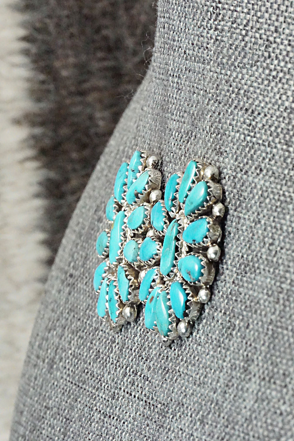 Turquoise & Sterling Silver Earrings - Eunise Wilson