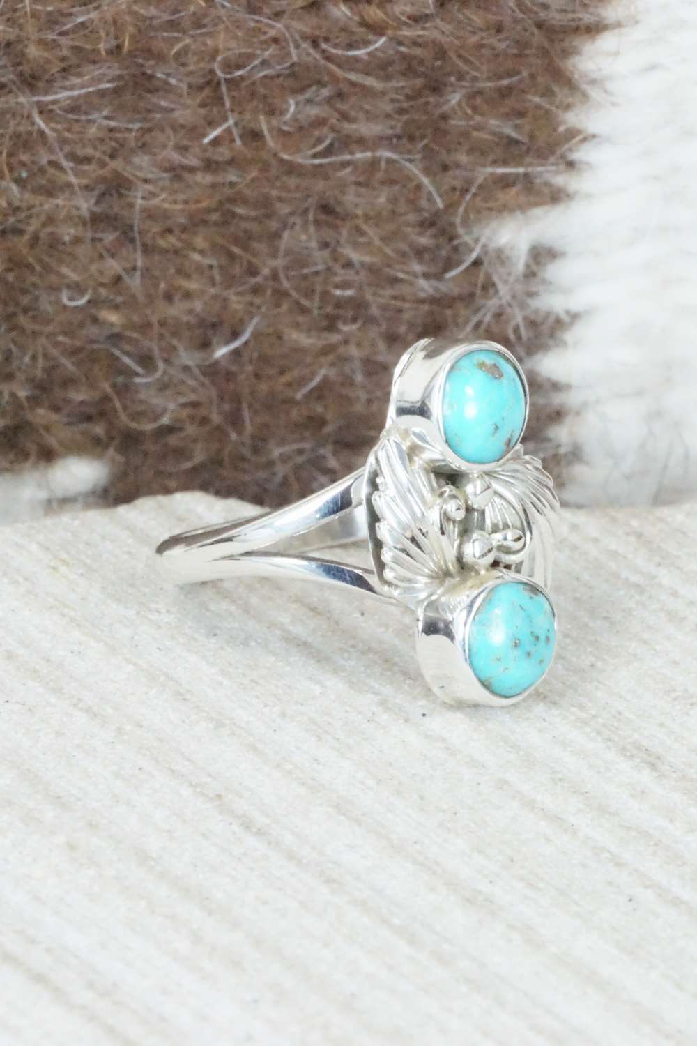 Turquoise & Sterling Silver Ring - Alice Saunders - Size 7