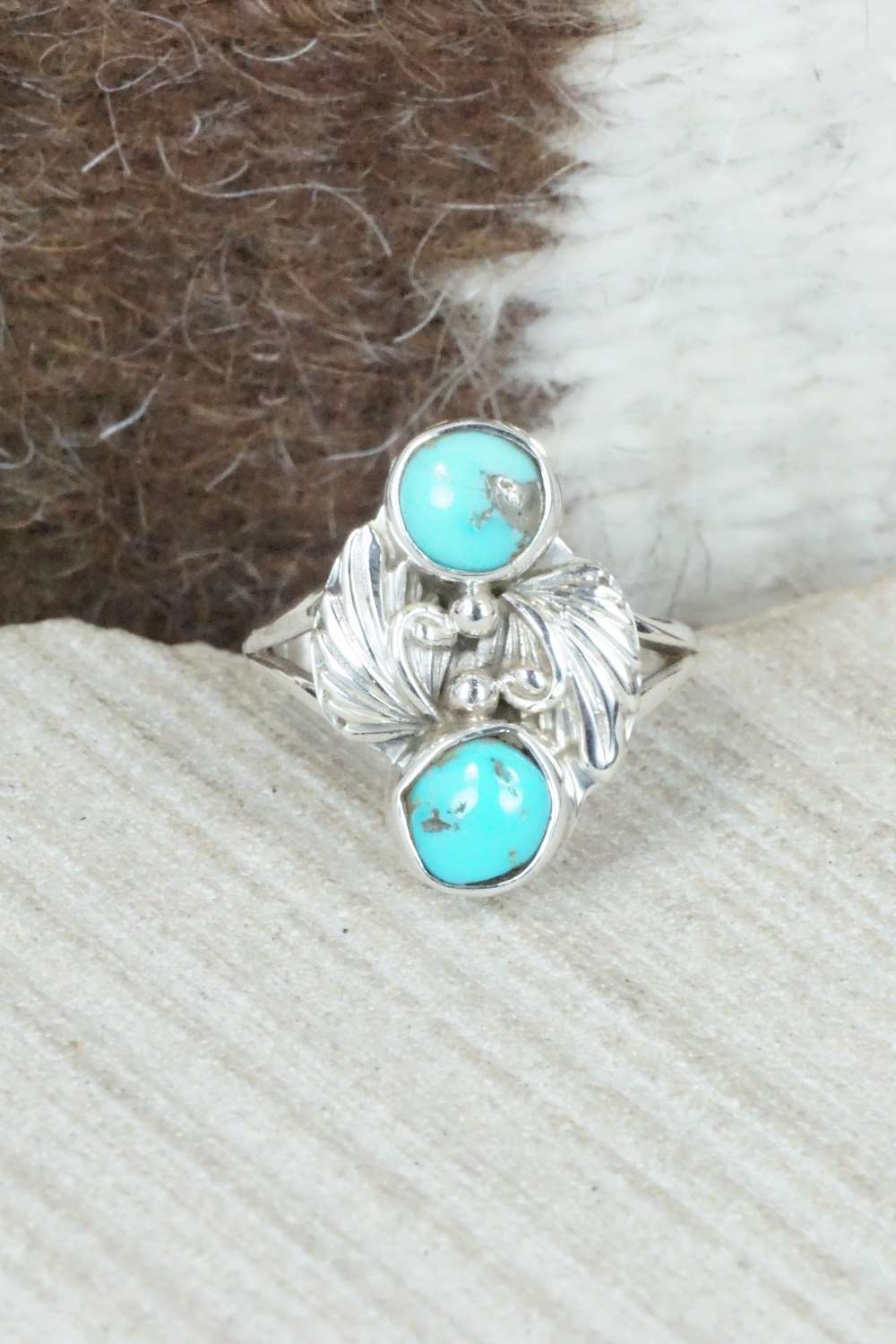 Turquoise & Sterling Silver Ring - Alice Saunders - Size 6