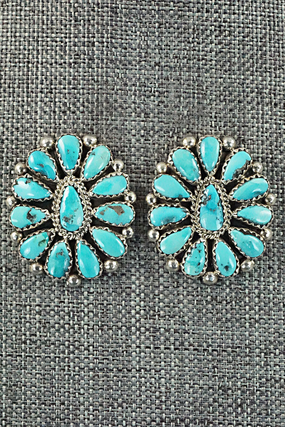 Turquoise & Sterling Silver Earrings - Eunise Wilson