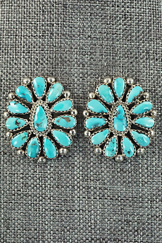 Turquoise & Sterling Silver Earrings - Eunise Wilson
