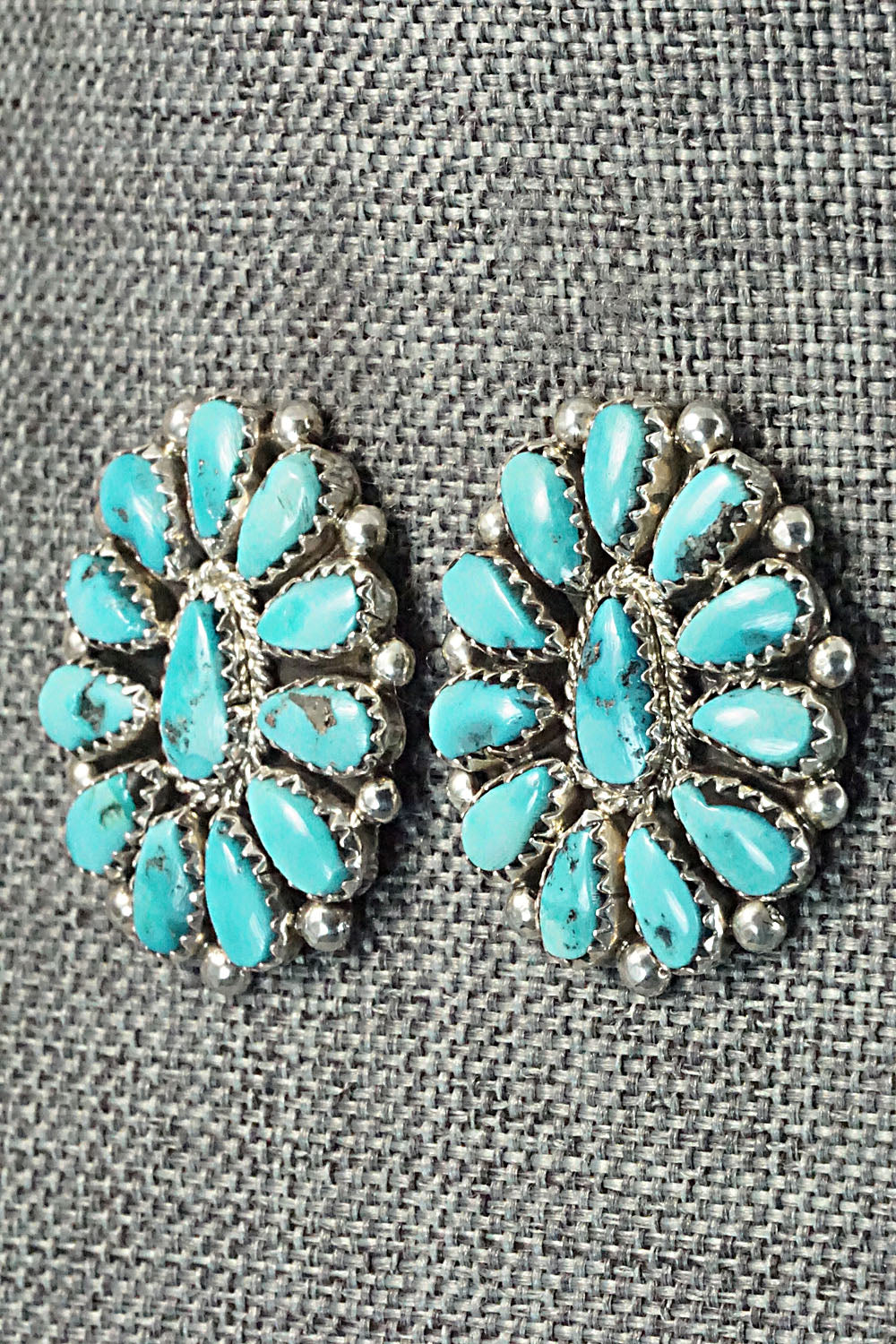 Turquoise & Sterling Silver Earrings - Eunise Wilson