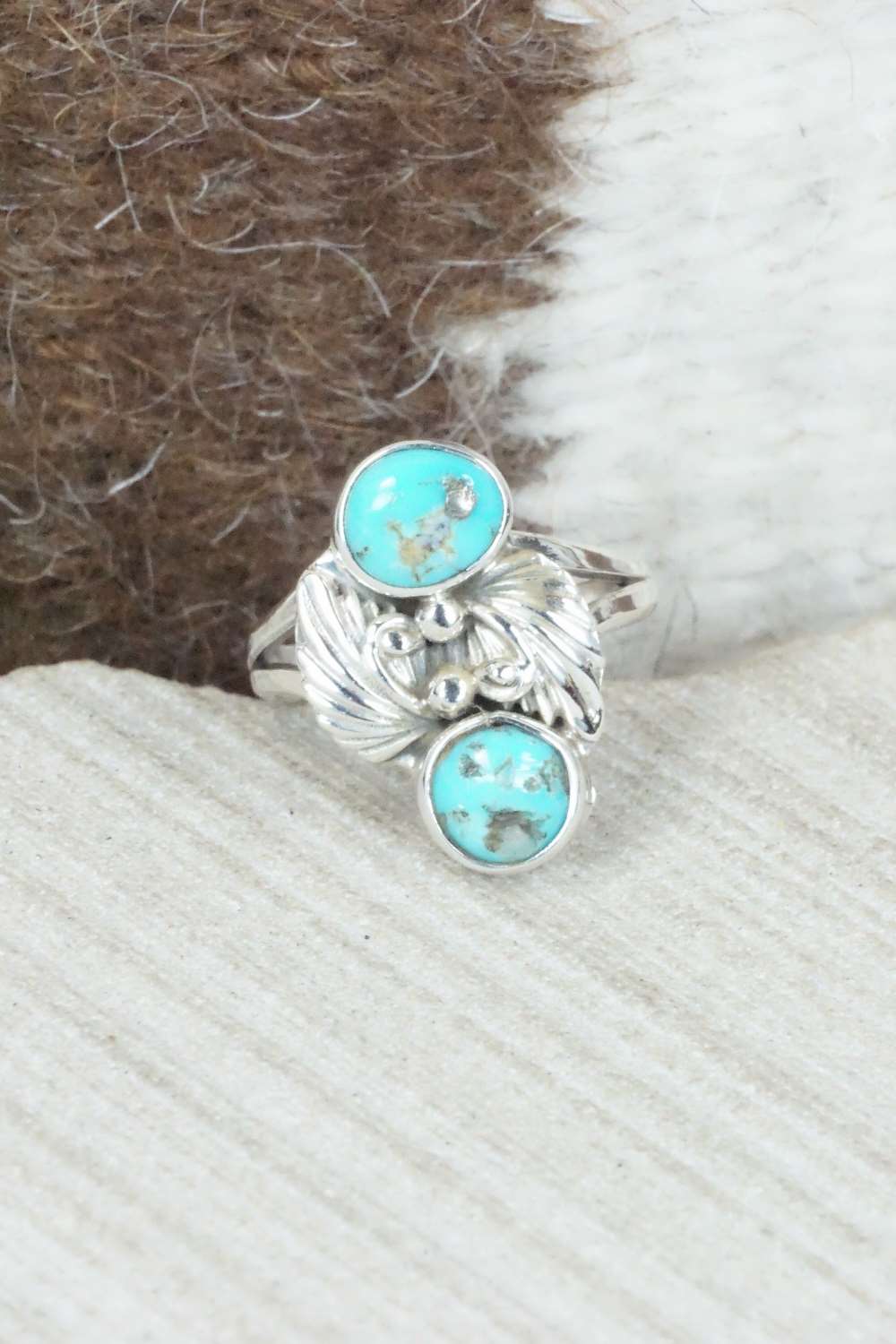 Turquoise & Sterling Silver Ring - Alice Saunders - Size 5.75