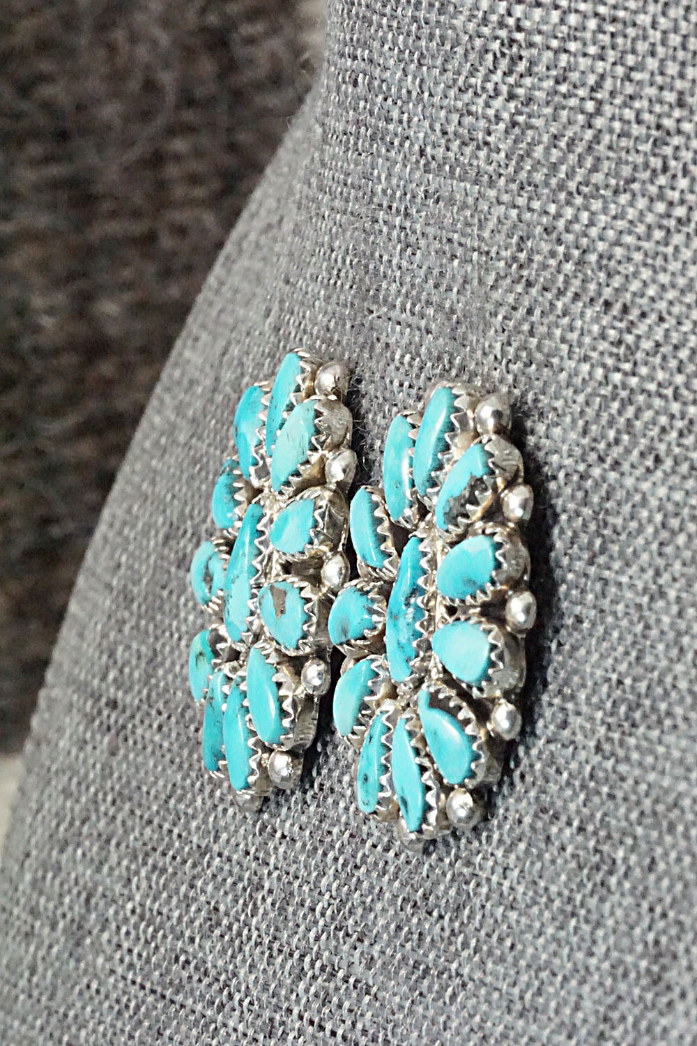 Turquoise & Sterling Silver Earrings - Eunise Wilson