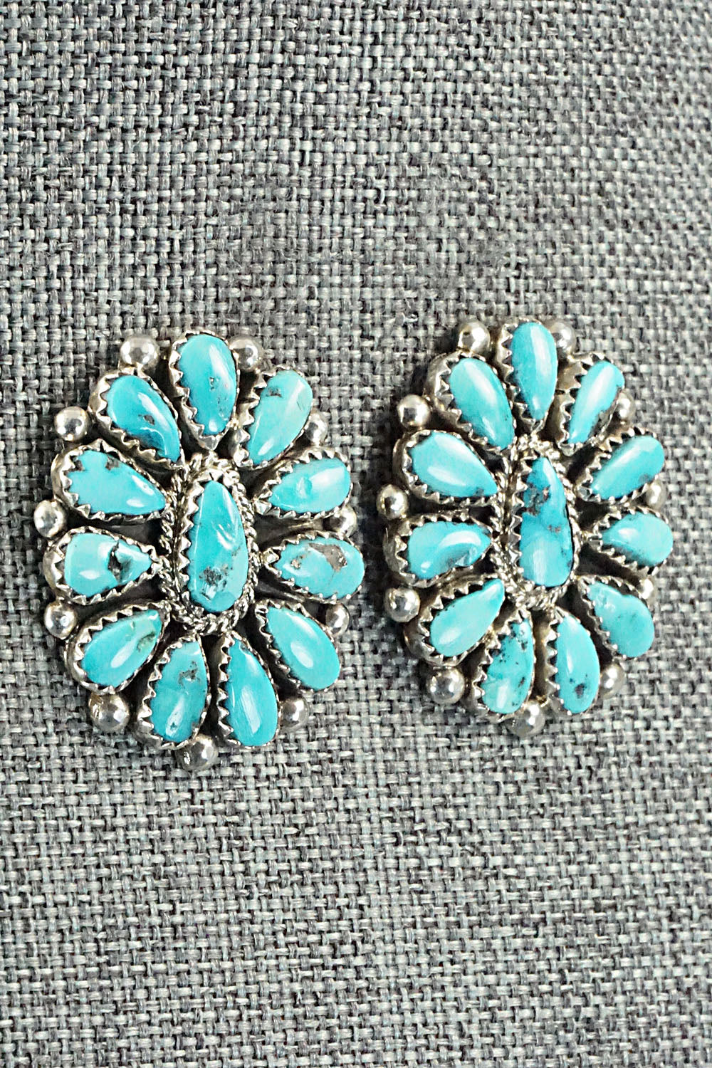 Turquoise & Sterling Silver Earrings - Eunise Wilson