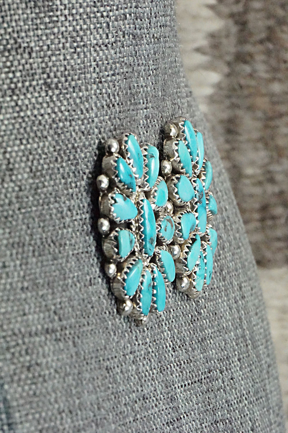 Turquoise & Sterling Silver Earrings - Eunise Wilson
