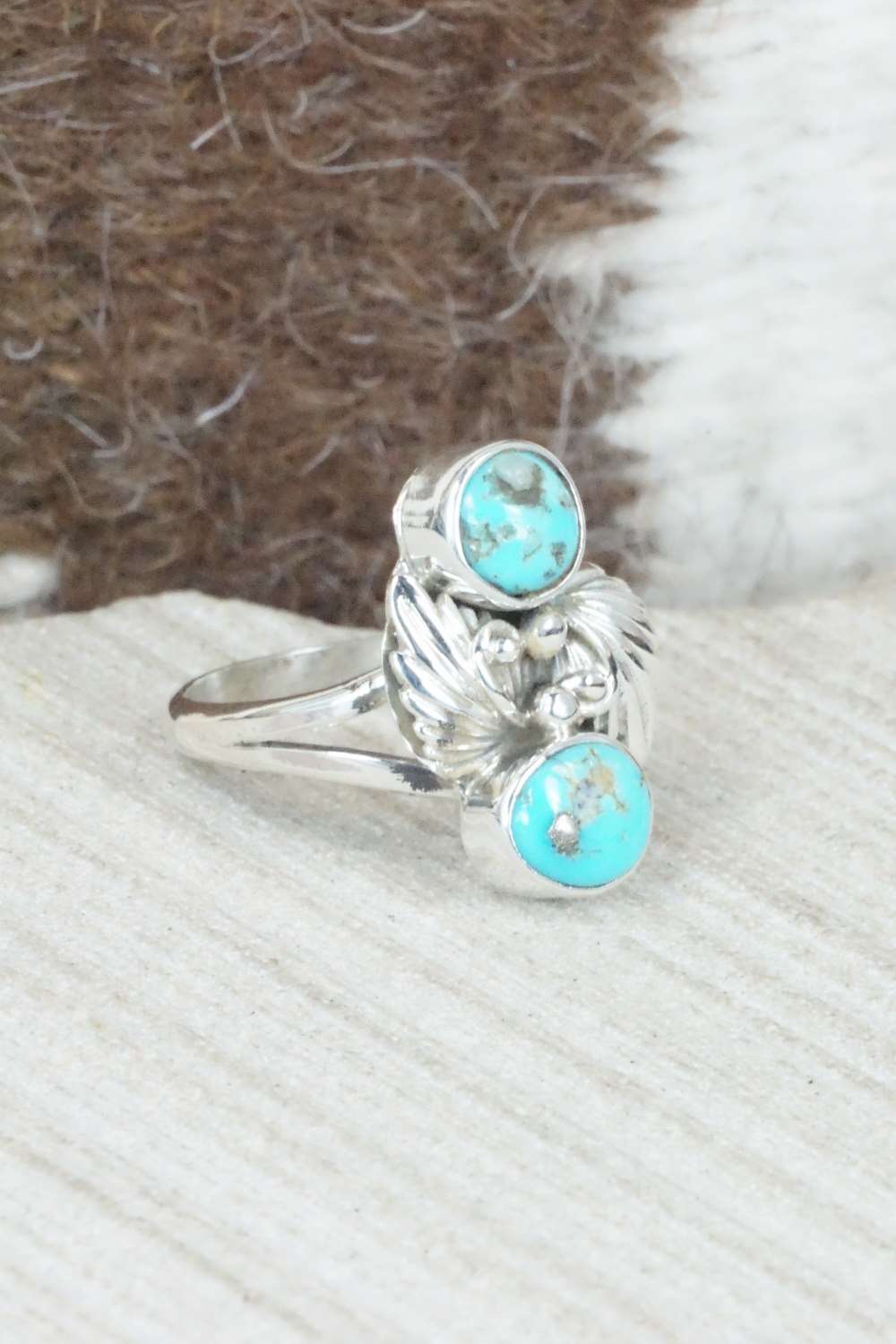 Turquoise & Sterling Silver Ring - Alice Saunders - Size 5.75