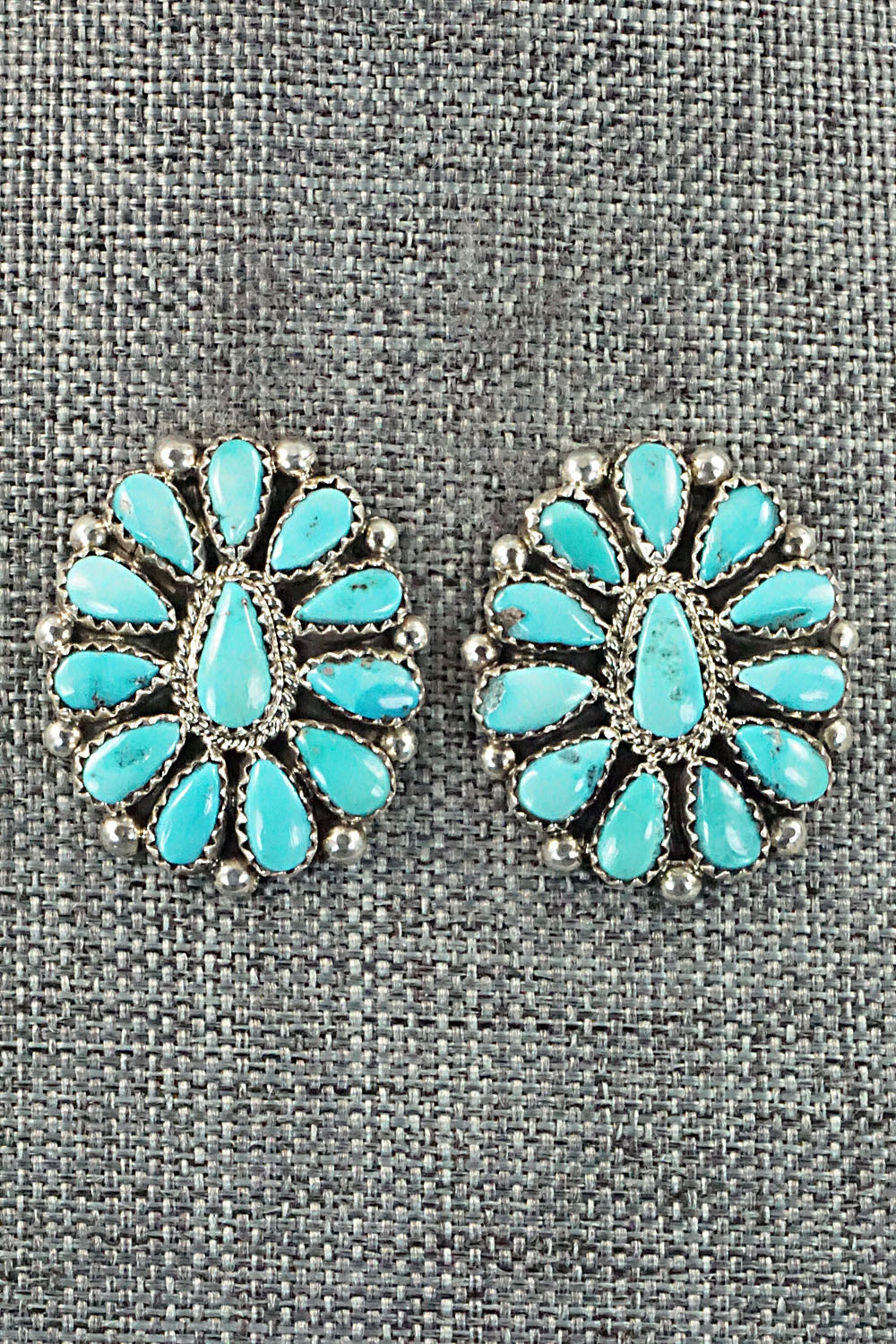 Turquoise & Sterling Silver Earrings - Eunise Wilson