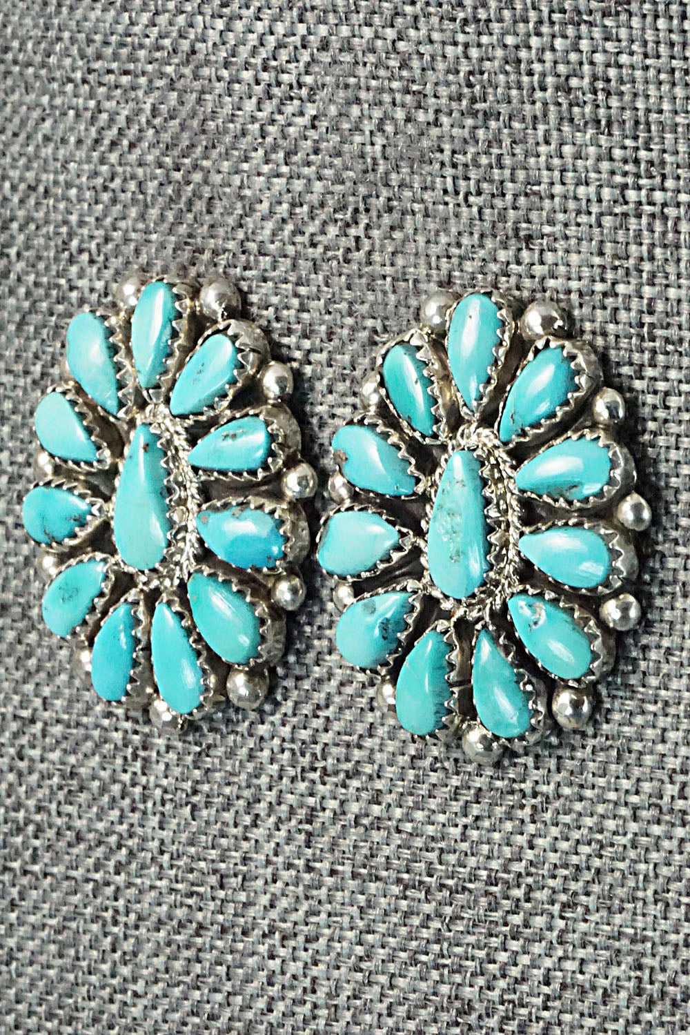 Turquoise & Sterling Silver Earrings - Eunise Wilson