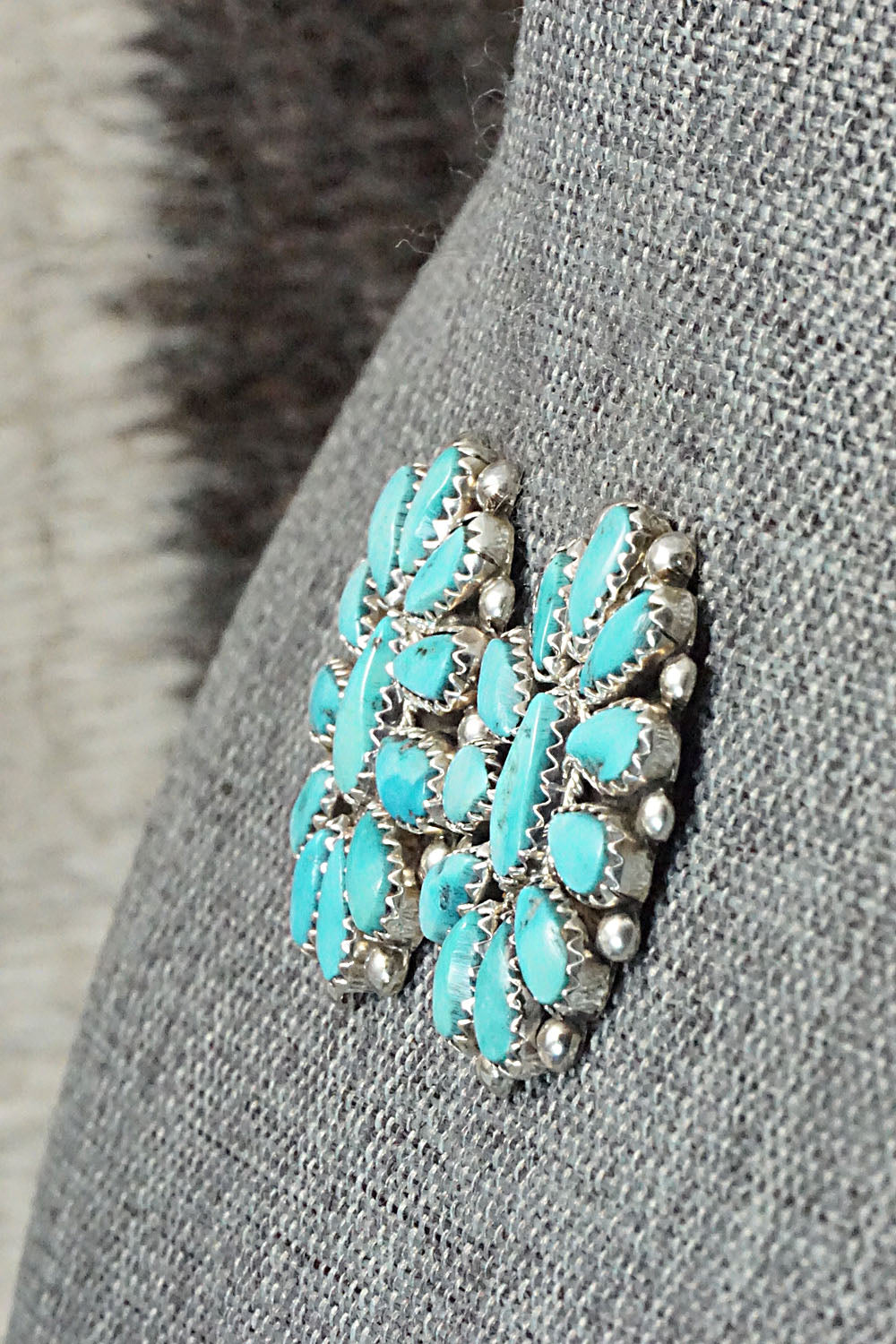 Turquoise & Sterling Silver Earrings - Eunise Wilson
