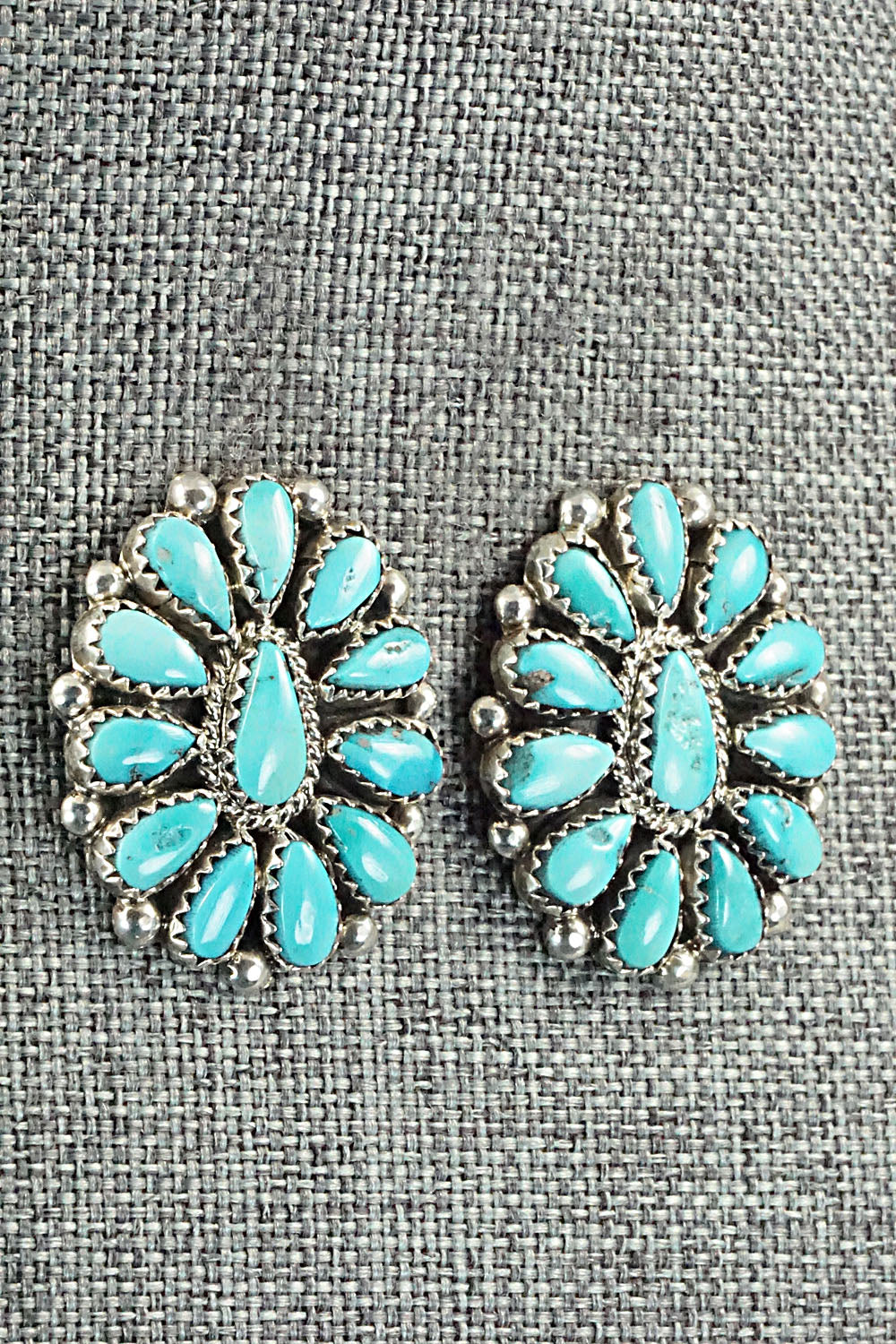Turquoise & Sterling Silver Earrings - Eunise Wilson