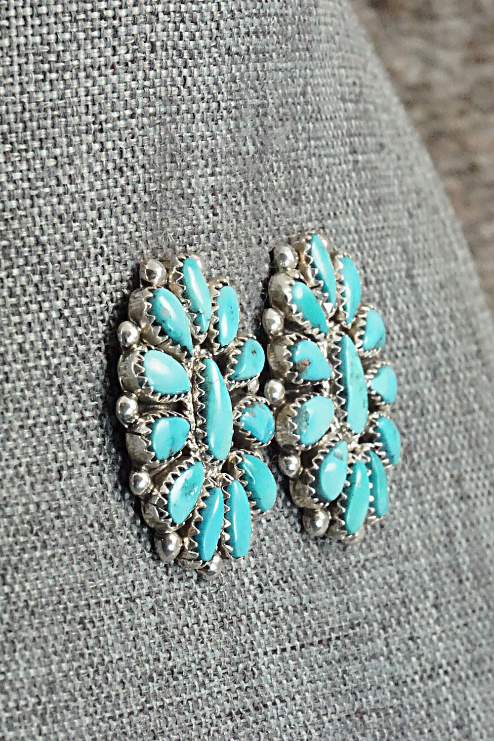 Turquoise & Sterling Silver Earrings - Eunise Wilson