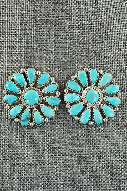 Turquoise & Sterling Silver Earrings - Justina Wilson