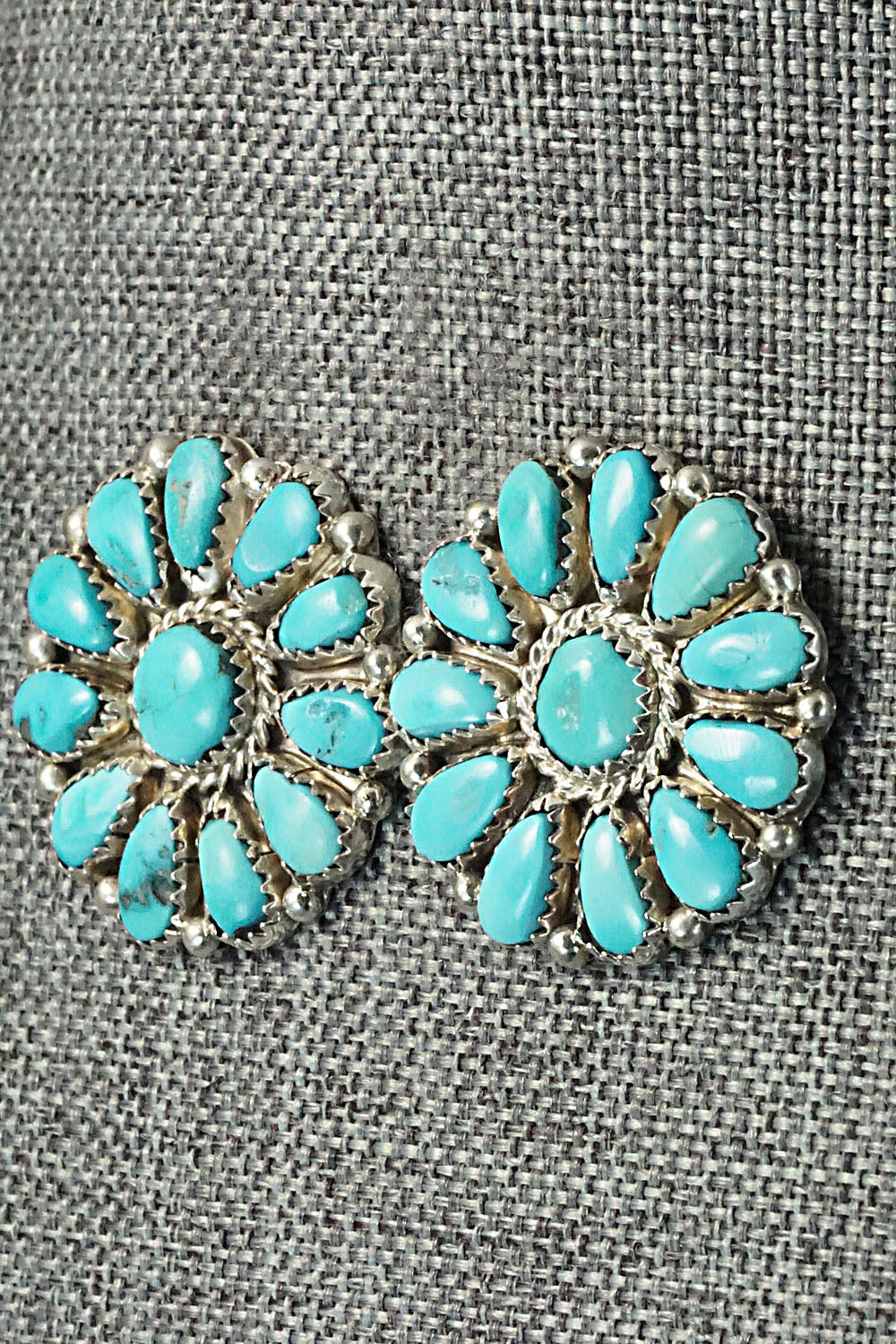 Turquoise & Sterling Silver Earrings - Justina Wilson