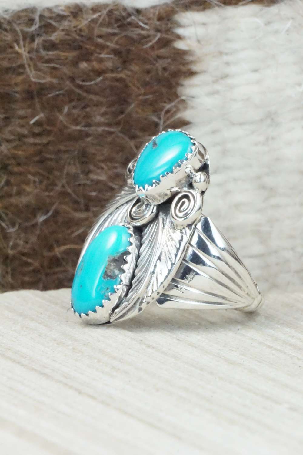 Turquoise and Sterling Silver Ring - Jeanette Saunders - Size 9