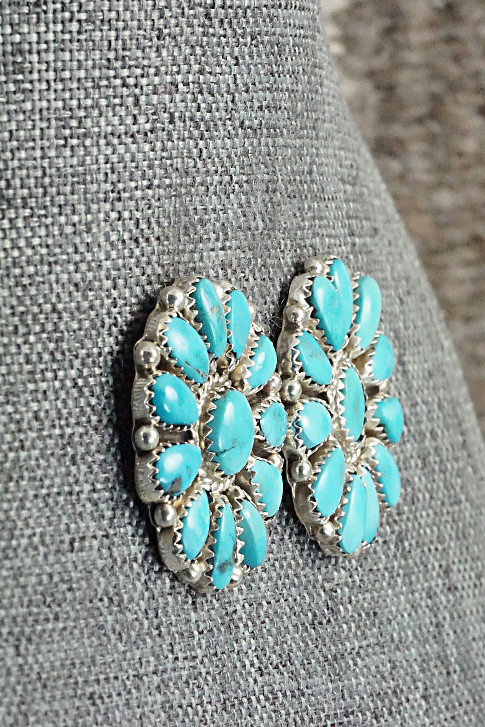Turquoise & Sterling Silver Earrings - Justina Wilson