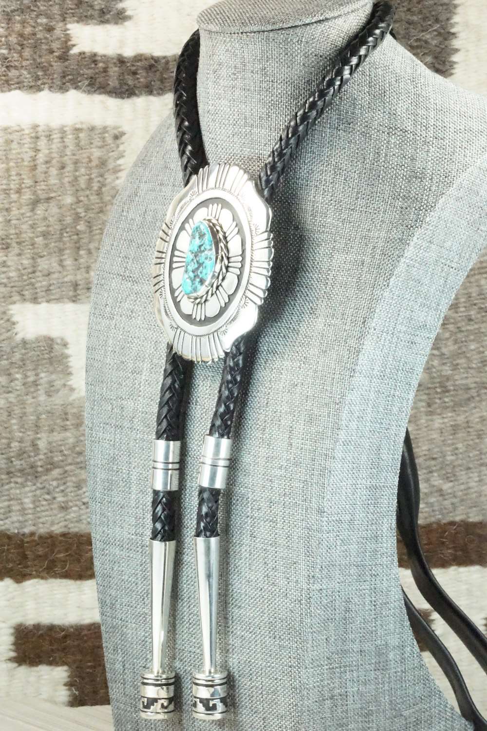 Turquoise & Sterling Silver Bolo Tie - Rosita Singer