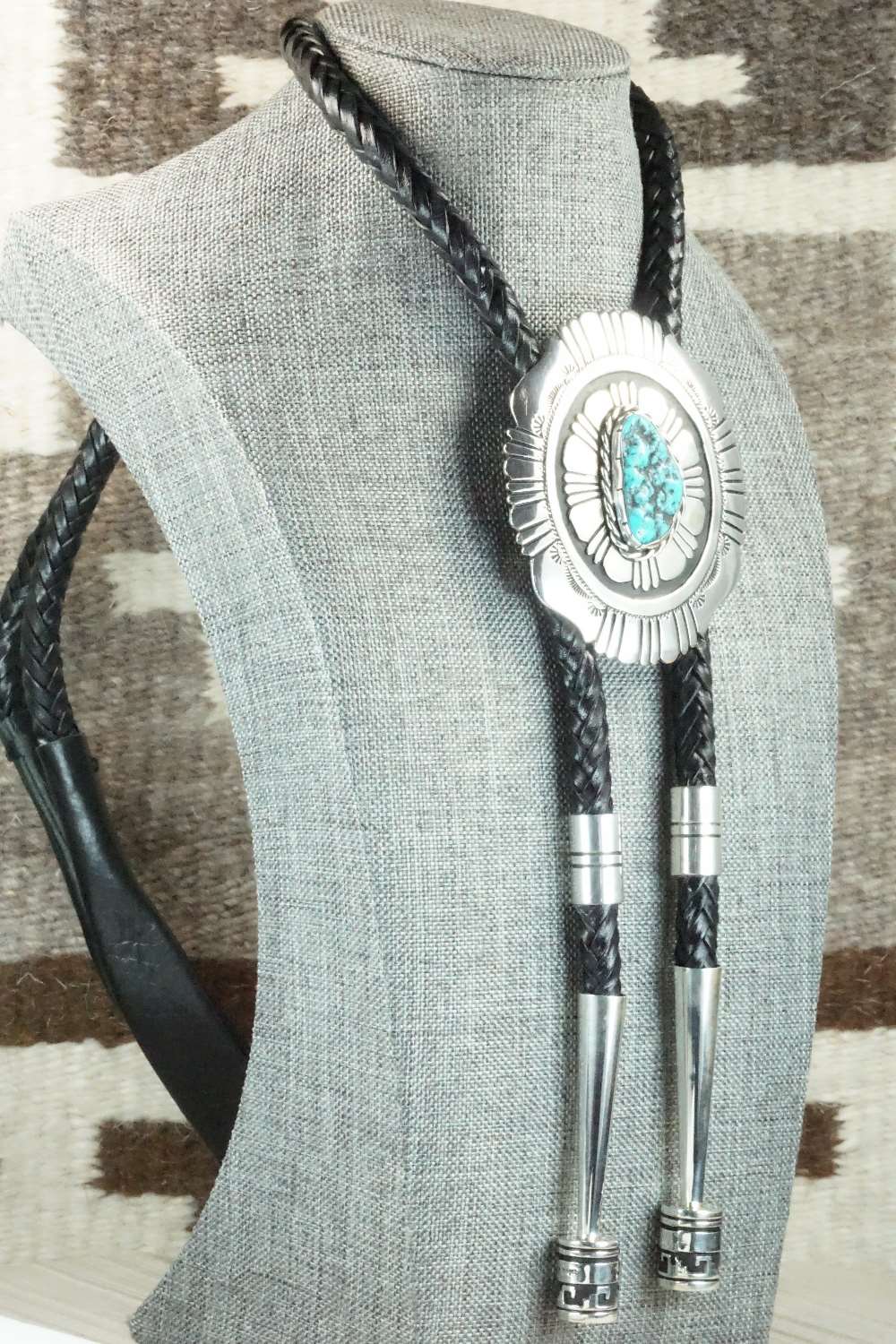 Turquoise & Sterling Silver Bolo Tie - Rosita Singer