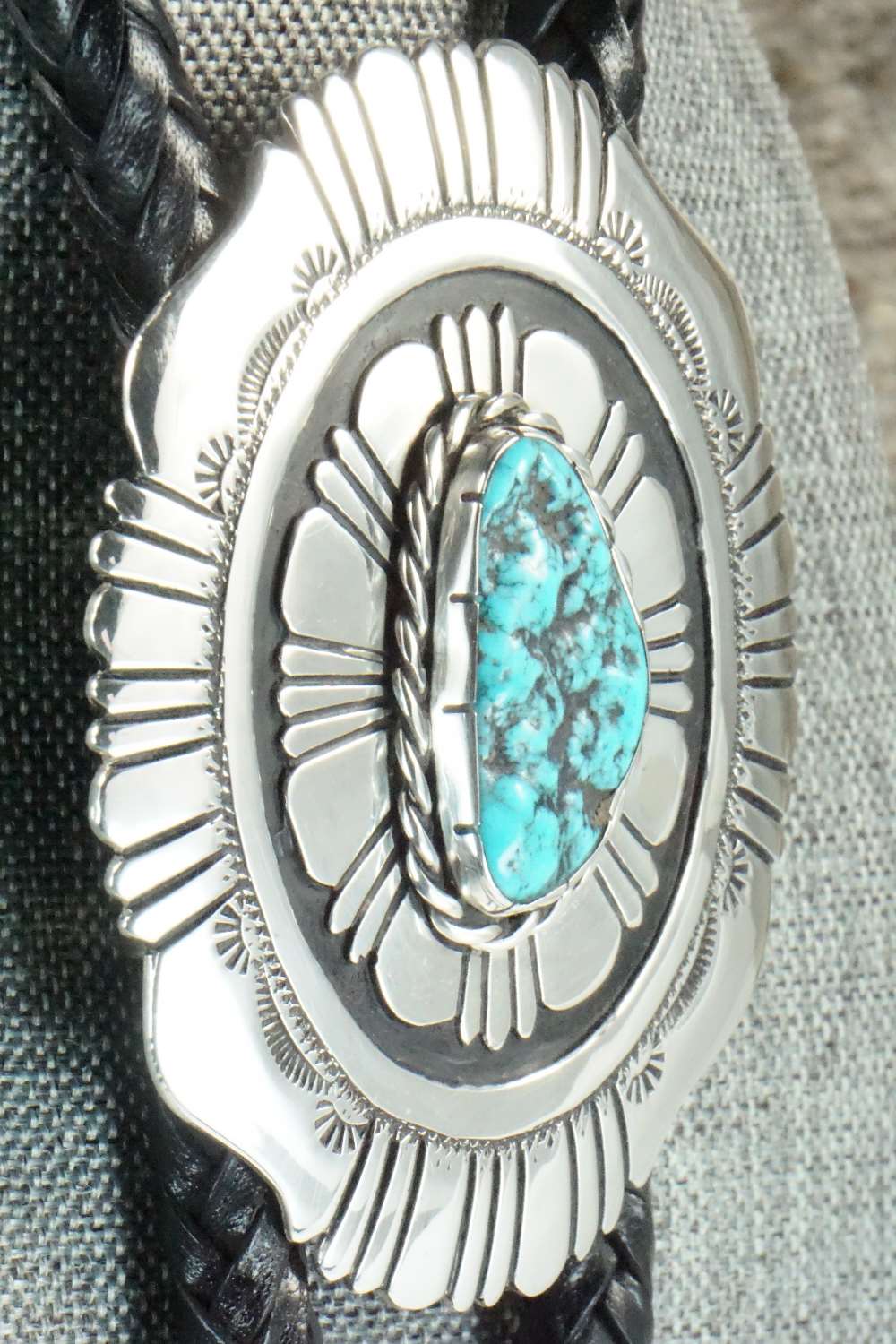 Turquoise & Sterling Silver Bolo Tie - Rosita Singer