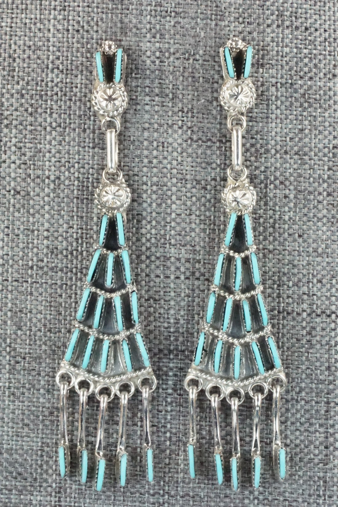 Turquoise & Sterling Silver Earrings - Bernadette Wyaco