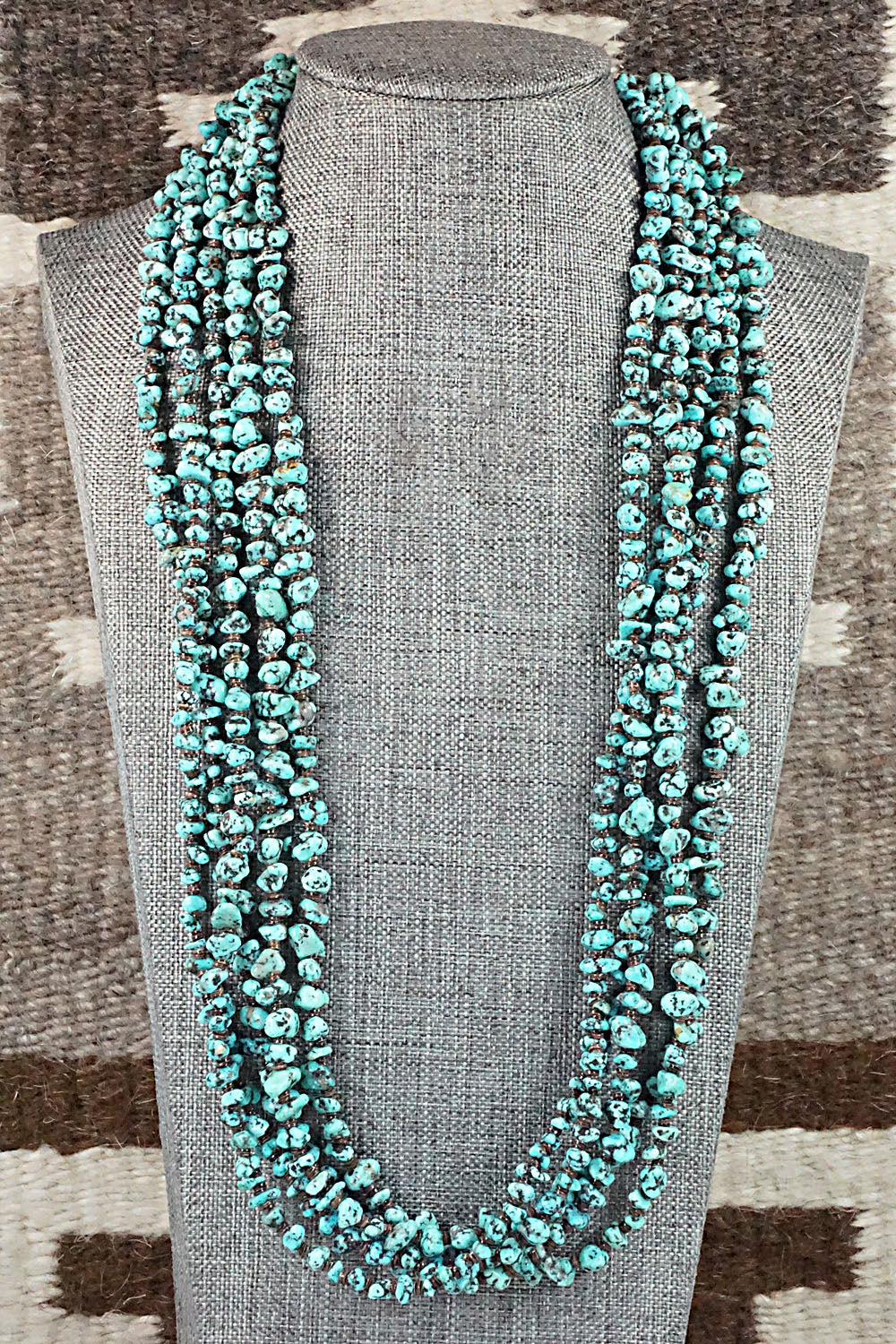 Turquoise, Shell and Sterling Silver Necklace - Louise Joe