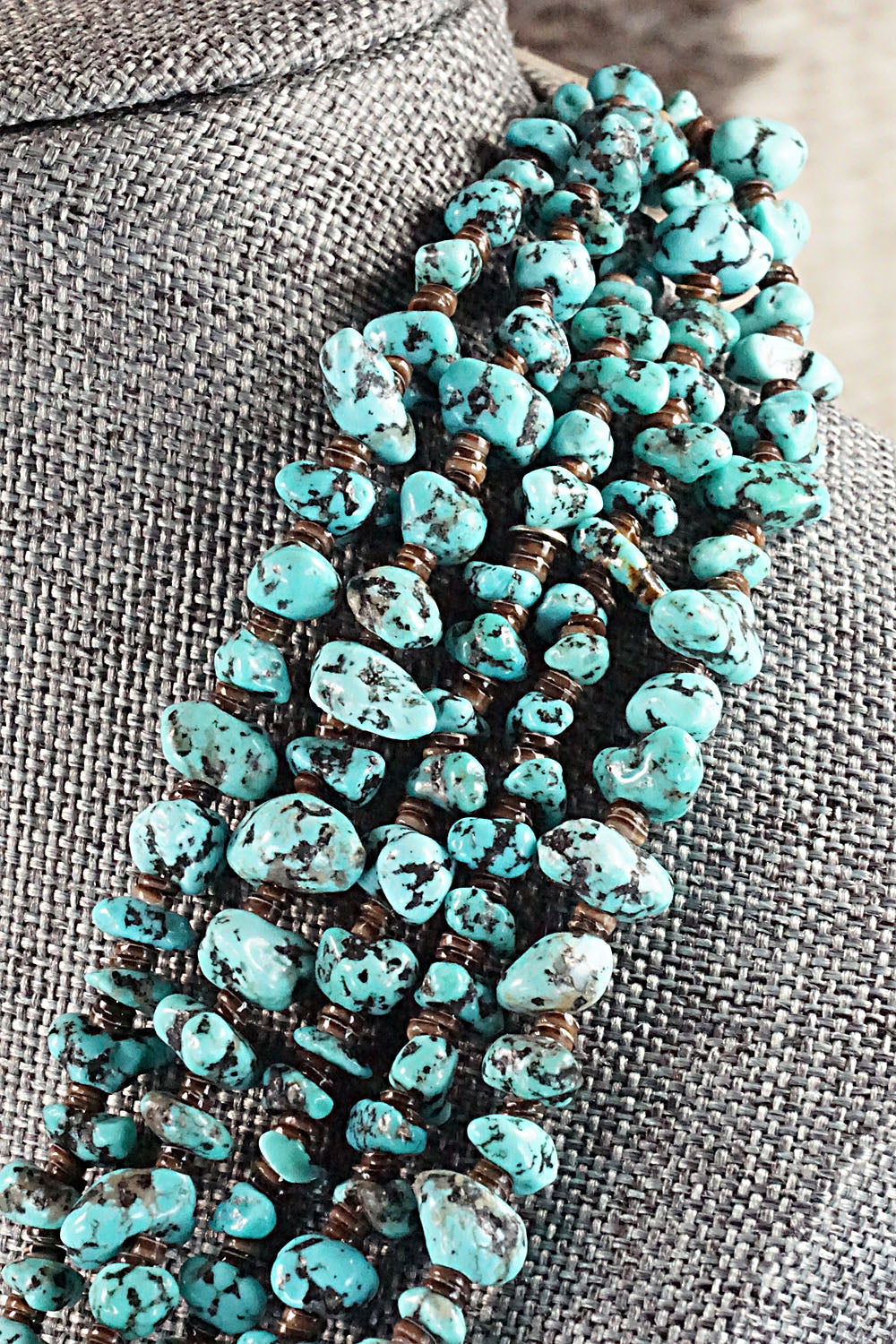 Turquoise, Shell and Sterling Silver Necklace - Louise Joe