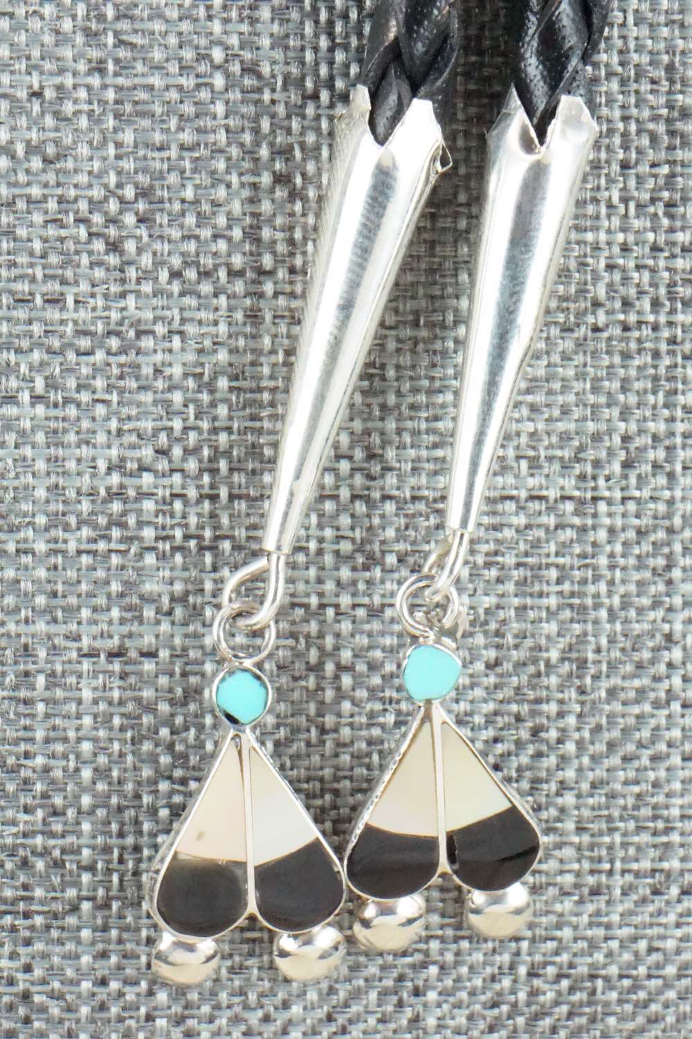 Mother of Pearl & Sterling Silver Inlay Bolo Tie - Pauline Lonjose