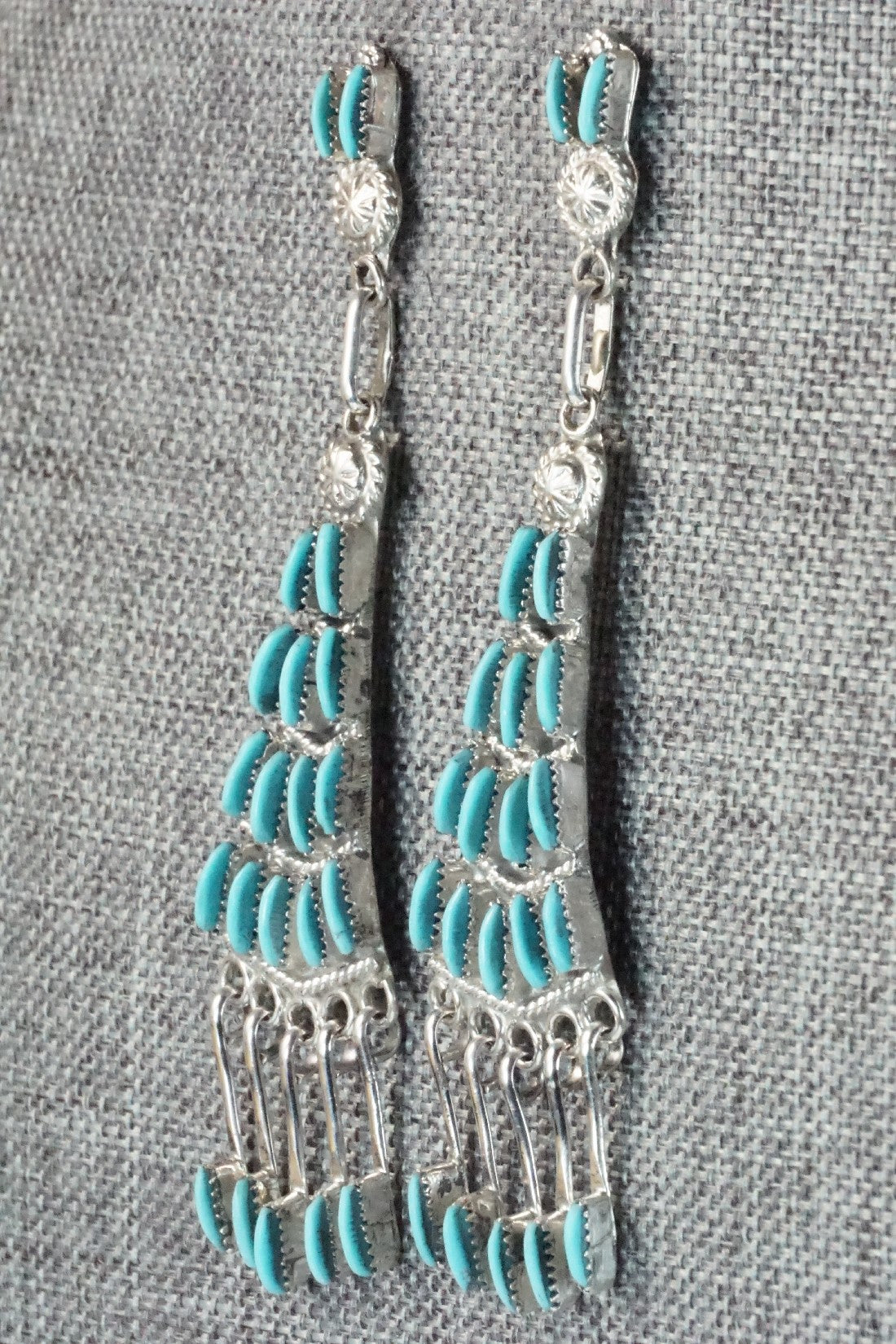 Turquoise & Sterling Silver Earrings - Bernadette Wyaco