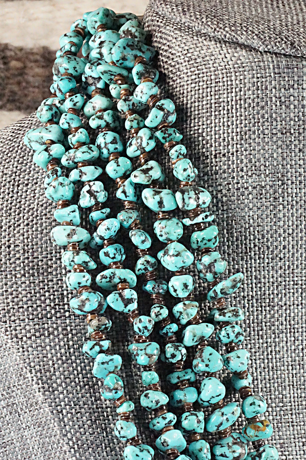 Turquoise, Shell and Sterling Silver Necklace - Louise Joe