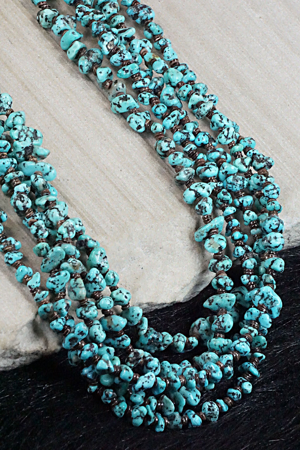 Turquoise, Shell and Sterling Silver Necklace - Louise Joe