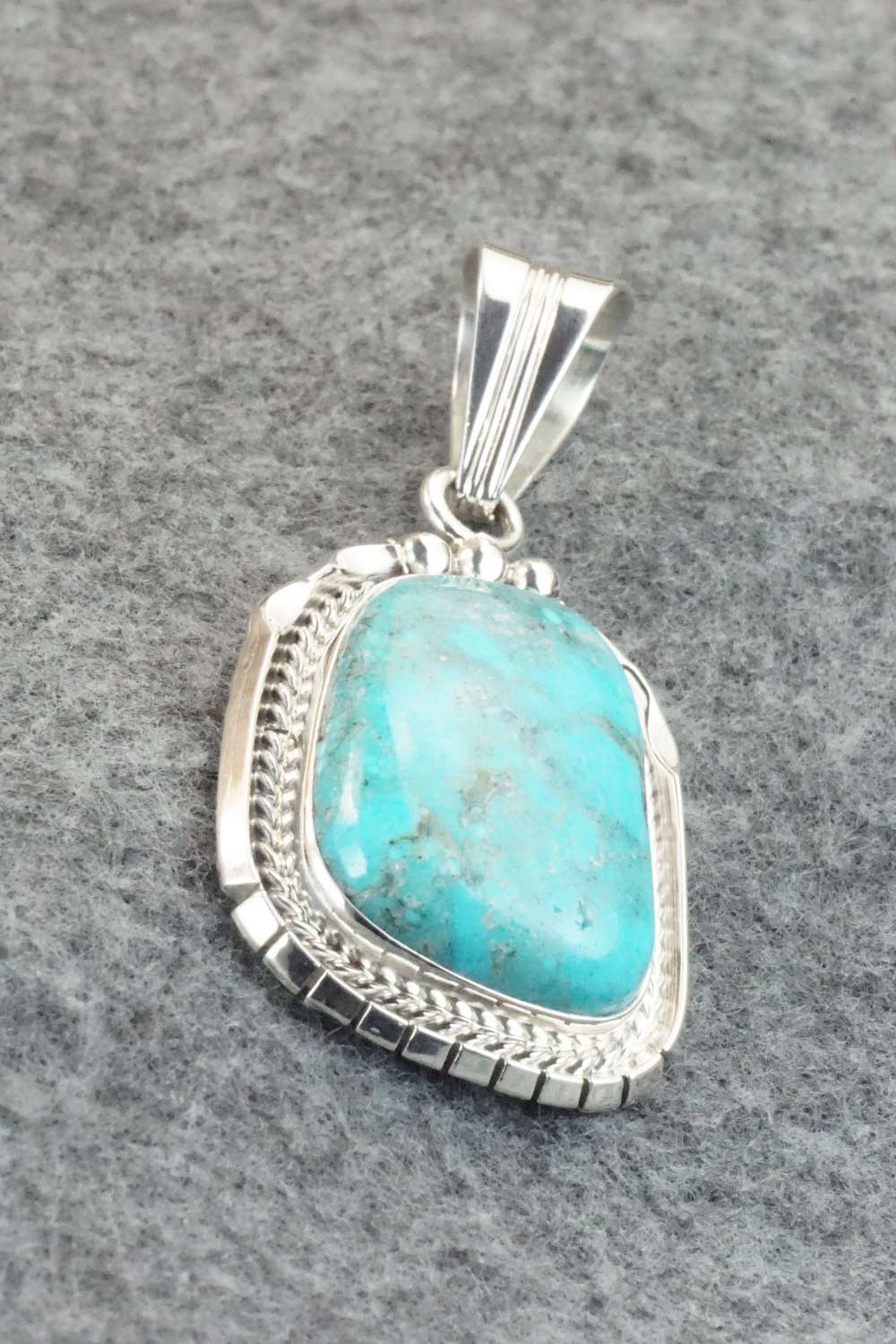 Turquoise & Sterling Silver Pendant - Samuel Yellowhair