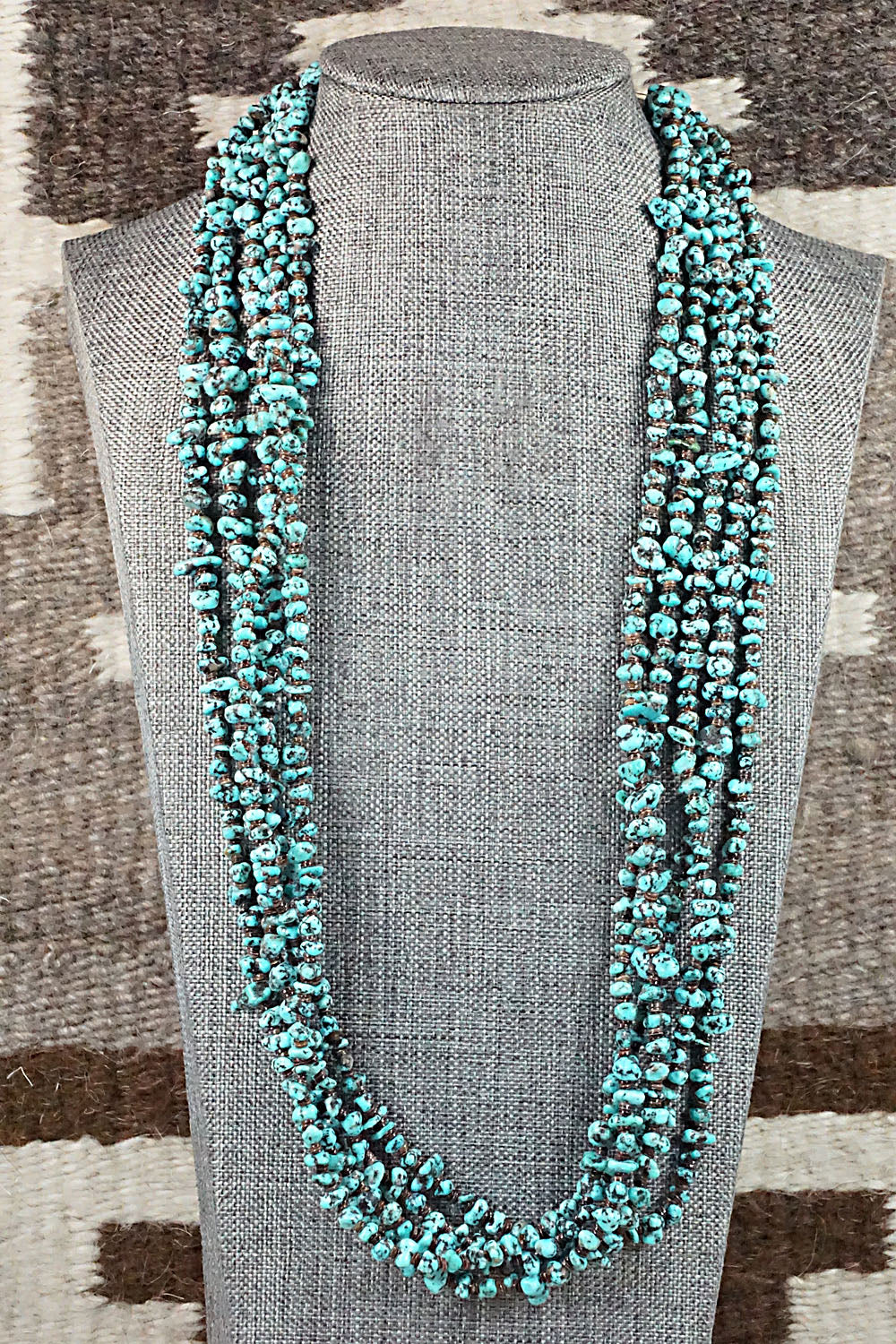 Turquoise, Shell and Sterling Silver Necklace - Louise Joe