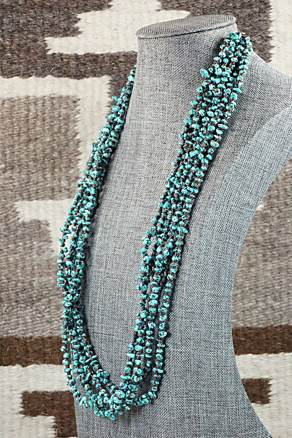 Turquoise, Shell and Sterling Silver Necklace - Louise Joe