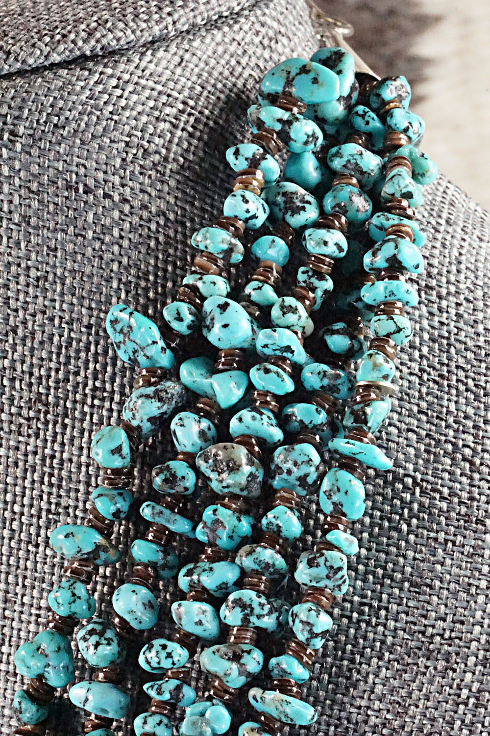 Turquoise, Shell and Sterling Silver Necklace - Louise Joe