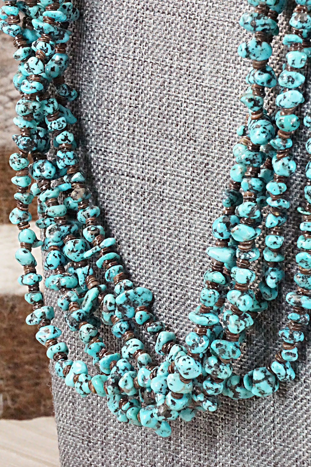 Turquoise, Shell and Sterling Silver Necklace - Louise Joe