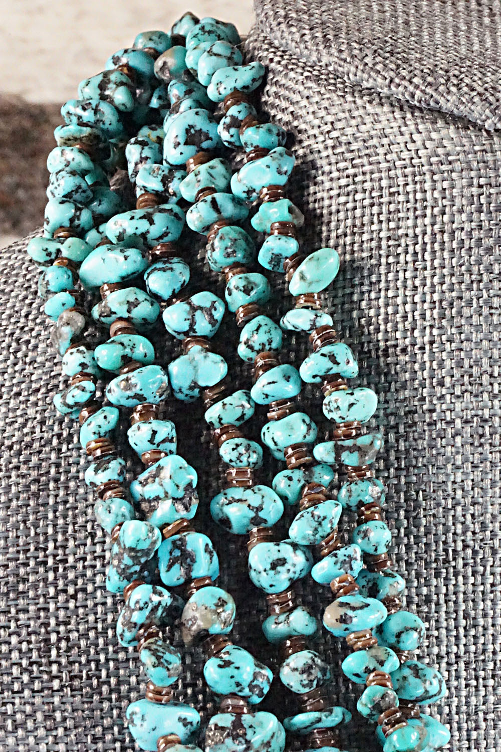 Turquoise, Shell and Sterling Silver Necklace - Louise Joe