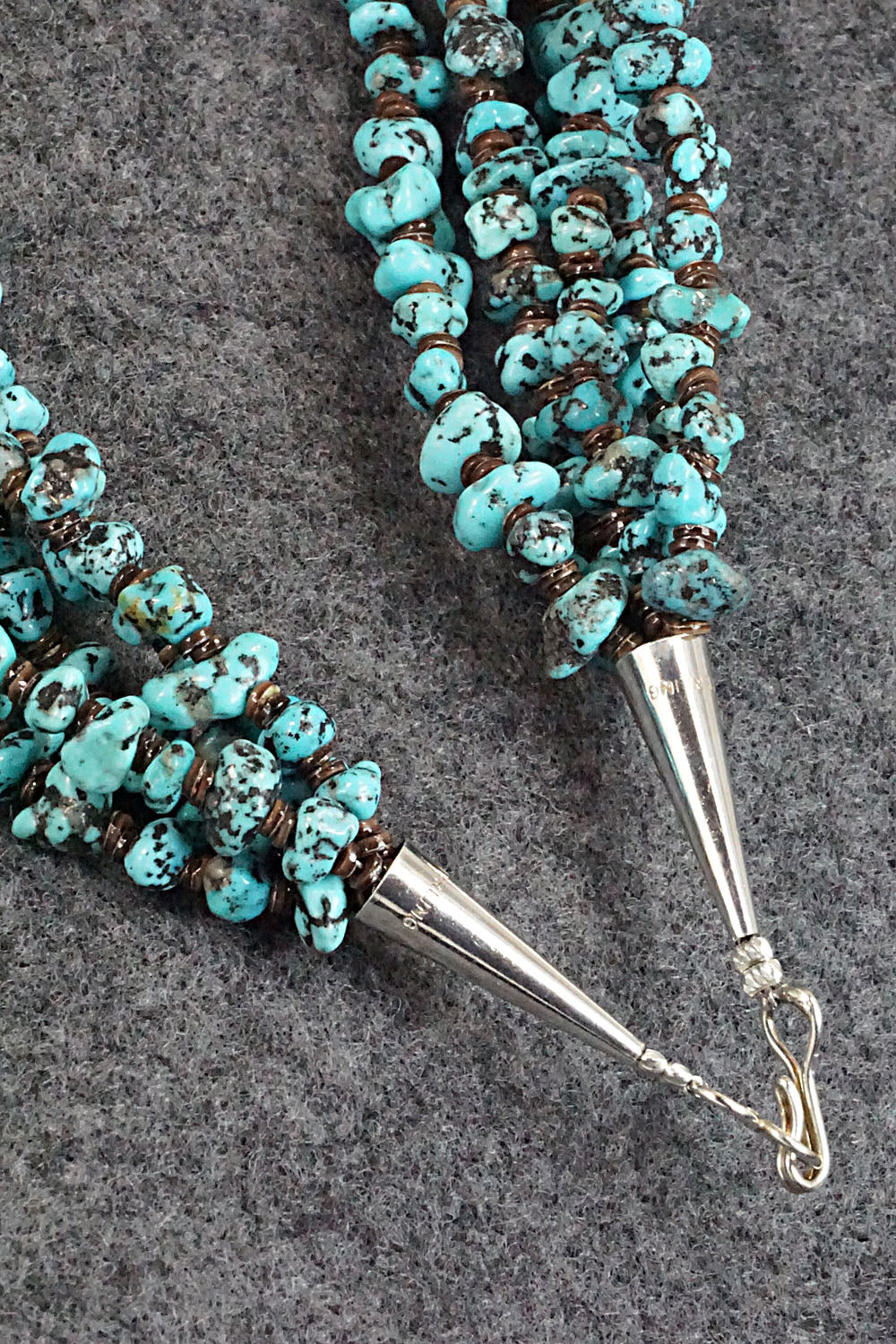 Turquoise, Shell and Sterling Silver Necklace - Louise Joe
