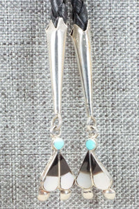 Mother of Pearl & Sterling Silver Inlay Bolo Tie - Pauline Lonjose